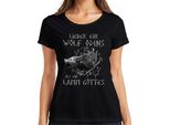 Meglio Un Lupo Di Odino Che Un Agnello Di Dio Maglietta Da Donna Vichinga North Gothic, Nero, Xl