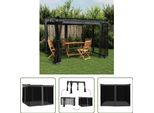 Il Padiglione Living Store Con Pareti In Rete Antracite 3X3 M In Acciaio