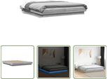 The Living Store Giroletto Con Led Grigio Sonoma 160X200 Cm In Materiale Ligneo