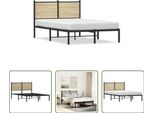The Living Store Struttura Letto Con Testiera In Metallo Rovere Sonoma 120X200 Cm