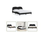 The Living Store Struttura Letto Con Testiera Nera 160X200 Cm In Ecopelle