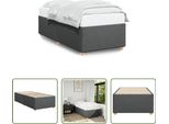 The Living Store Struttura Letto Grigio Scuro 90X200 Cm In Tessuto