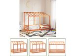 The Living Store Lettino Con Tetto In Cera Marrone 75X190 Cm In Legno Di Pino Massiccio