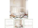The Living Store Lettino Con Tetto Bianco 75X190 Cm In Legno Di Pino Massiccio