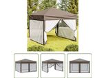 The Living Store Tenda Per Feste Pieghevole Con Pareti Laterali Taupe 3X3 M
