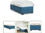 The Living Store Rete Da Letto Blu 90X200 Cm In Velluto