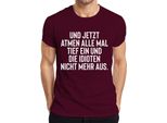 Tutti I Respiri Profondi Idioti Trattengono Il Respiro Sarcasmo Ironia Gag T-Shirt Da Uomo, Borgogna, 3XL
