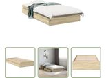 The Living Store Struttura Letto Con Cassetti In Rovere Sonoma 75X190 Cm Materiale Legno