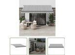The Living Store Tenda Manuale Con Led Antracite E Bianca 400X350 Cm