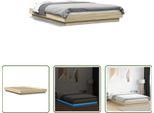 The Living Store Struttura Letto Con Led Rovere Sonoma 120X200 Cm Materiale Legno