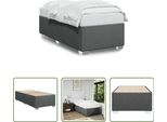 The Living Store Struttura Letto Grigio Scuro 90X190 Cm In Tessuto
