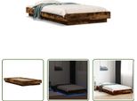 The Living Store Struttura Letto Con Led In Rovere Fumé 75X190 Cm Materiale A Base Di Legno