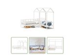 The Living Store Set Letto Da Giorno Con Tetto Bianco 80X200 Cm In Legno Di Pino Massiccio