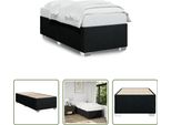 The Living Store Struttura Letto Nera 90X190 Cm In Tessuto