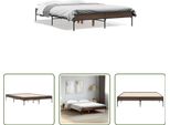 The Living Store Struttura Letto In Rovere Marrone 120X200 Cm Materiale Legno Metallo