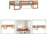 The Living Store Letto Per Bambini Marrone Cera 75X190 Cm In Legno Di Pino Massiccio