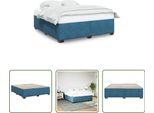 The Living Store Rete Da Letto Blu 180X200 Cm In Velluto