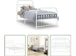 The Living Store Struttura Letto Con Testiera E Pediera In Metallo Bianco 90X200 Cm