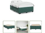 The Living Store Struttura Letto In Velluto Verde Scuro 140X200 Cm