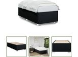 The Living Store Struttura Letto Nera 100X200 Cm In Tessuto
