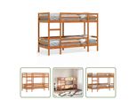 The Living Store Letto A Castello Marrone Cera 75X190 Cm In Legno Di Pino Massiccio