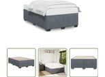 The Living Store Struttura Letto Grigio Scuro 120X190 Cm In Velluto