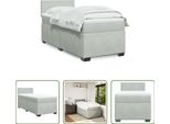 The Living Store Letto A Molle Con Materasso Grigio Chiaro 100X200 Cm In Velluto