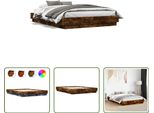 The Living Store Struttura Letto Con Led Rovere Fumé 120X190 Cm
