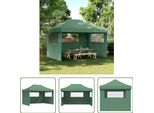 The Living Store Tenda Per Feste Pieghevole Pop-Up Con 3 Pannelli Laterali Verde