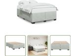 The Living Store Struttura Letto Grigio Chiaro 160X200 Cm In Velluto