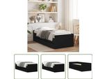 The Living Store Letto Con Cassetti Nero 75X190 Cm
