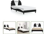 The Living Store Struttura Letto Con Testiera Bianca E Nera 100X200 Cm In Ecopelle
