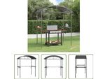 The Living Store Padiglione Barbecue Con Ripiani Laterali Antracite 220X115X230 Cm Acciaio