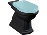 Retro Wc Combinato 38,5X72 Cm, Scarico Verticale, Nero Opaco