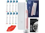 Spazzolino Elettrico Oral-B Oral-B Pro 1 Rosa + 8 Testine Di Ricambio + Custodia Bianca