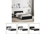 The Living Store Struttura Letto Con Testiera Nera 120X190 Cm