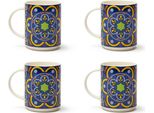 Set Di 4 Tazze Excelsa In Porcellana Puebla Da 30 Cl Multicolore