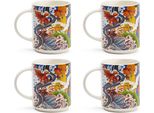 Excelsa Set Von 4 Mugs Kimono Porzellan 30 Cl Bunt