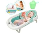Vasca Da Bagno Per Bambini Clanmacy Vasca Da Bagno Per Bambini Con Rete Di Sicurezza Termometro Vasca Da Bagno Per Bambini Pieghevole, Vasca Da Bagno Per Bambini, Verde