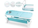Clanmacy Vasca Da Bagno Per Adulti-Vasca Da Bagno Pieghevole Salvaspazio-Vasca Da Bagno Mobile-Con Cesto Per Il Sapone-Per Il Bagno Spa 149X60X50Cm