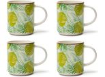 Excelsa Set 4 Di Tazze Foliage Porzellan 30 Cl Bunt