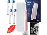 Spazzolino Elettrico Oral-B Pro 1 Rosa + 4 Testine Di Ricambio + Custodia Bianca