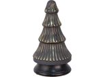 Clayre & Eef Decorazione Natalizia Albero Di Natale Ø 14X25 Cm Vetro Color Oro Grigio