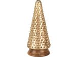 Clayre & Eef Decorazione Natalizia Albero Di Natale Ø 14X31 Cm Vetro Color Oro