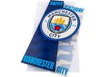 Manchester City Fc - Crest - Biglietto Di Compleanno - Cartoncino TA11750 (Taglia Unica) (Azzurro/Bianco/Oro)