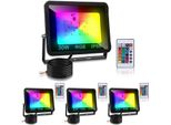 Clanmacy 30W Rgb Proiettore Con Telecomando Faretto Led Rgb Faretto Led Rgb Per Esterni IP66 Impermeabile 4 Pezzi