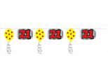Creative Party - Ghirlanda, Foglio, 21° Compleanno SG30012 (Taglia Unica) (Rosso)