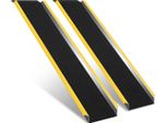 Clanmacy 2X Rampa Per Sedie A Rotelle Con Strisce Gialle Di Avvertimento Rampa Di Carico Rampa Di Carico Auto Rampa Di Carico Per Moto, Rimorchio 300Kg Per Pezzo