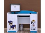 Scrivania Per Computer Happy Babies Con Vassoio Per Tastiera, Scrivania Per Ufficio Con Vassoio Per Tastiera, 5 Cassetti, 1 Ripiano, 125X89X60, Motivi, Adesivi A Scelta, Bambini