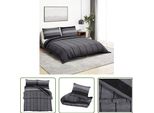 The Living Store Set Di Biancheria Da Letto Grigio Scuro 220X240 Cm In Cotone